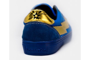 Cool Sneakers Thunderbolt Blue Gold Back