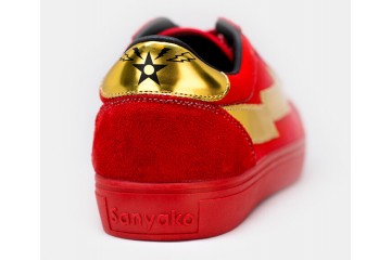 Cool Sneakers Thunderbolt Red Gold Back