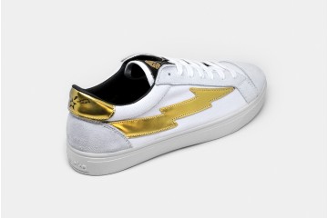 Casual Sneakers Thunderbolt White Gold Back Perspective