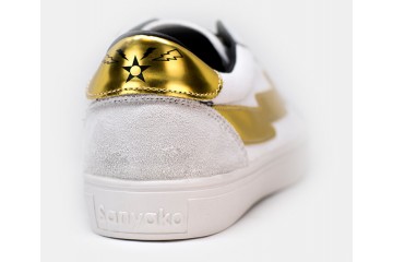 Cool Sneakers Thunderbolt White Gold Back