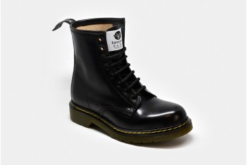 Leather Boot Hinode Black Front Perspective