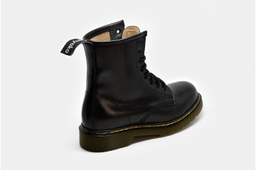 Leather Boot Hinode Black Back Perspective