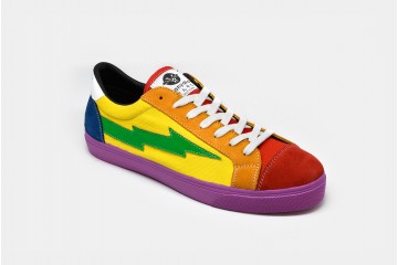 Casual Sneakers Thunderbolt Rainbow Front Perspective
