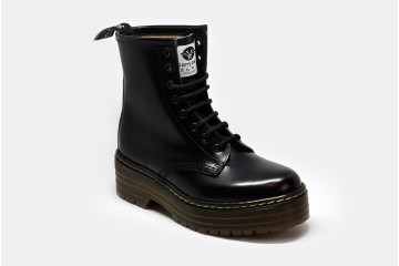 Leather boot Double Hinode Black Front Perspective