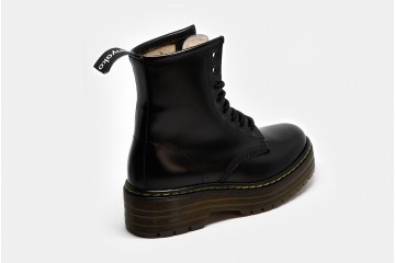 Leather boot Double Hinode Black Back Perspective