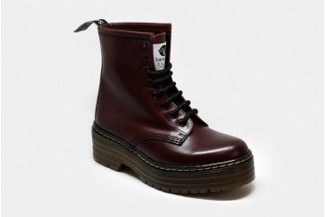 Leather boot Double Hinode Bordeaux Front Perspective
