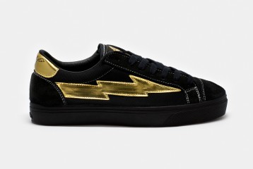 Cool Sneakers Thunderbolt Black Gold Side