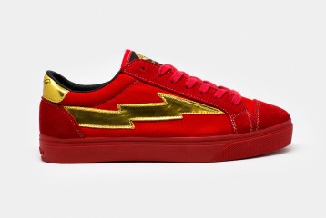 Cool Sneakers Thunderbolt Red Gold Side