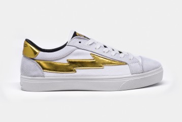 Cool Sneakers Thunderbolt White Gold Side