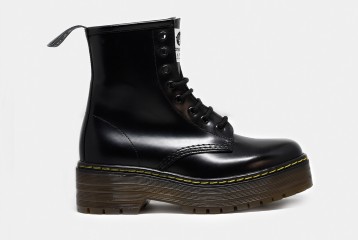 Leather Boots Double Hinode Black Side